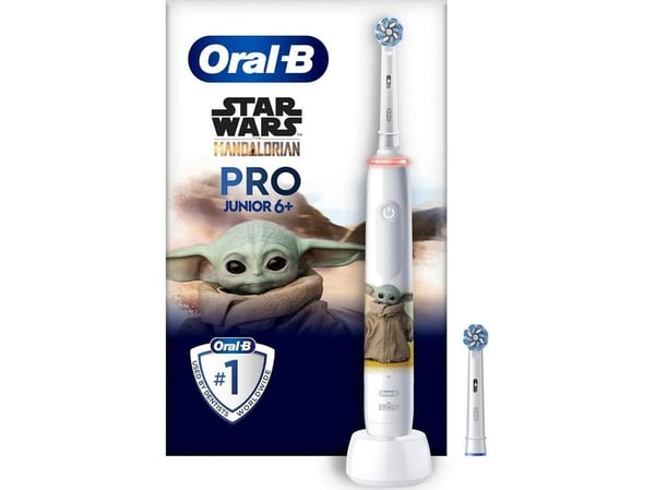 Oral-B PRO 14876674, Barn, Roterende Tannbørste, Daglig stell, Polering, Sensitiv / Myk, Flerfarget, Hvit, 4 x 30 sec, Soft (myk)