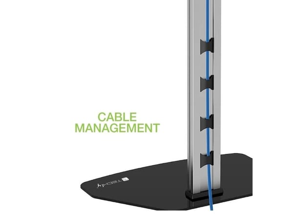 Techly ICA-TR51, 165,1 cm (65"), 400 x 200 mm, 600 x 400 mm, 90°, Aluminium, Sort, Sølv