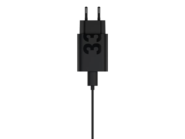 Motorola Turbopower - Strømadapter - 33 watt - 3 A - Fast Charge (USB) - på kabel: USB-A - matt svart - Europa