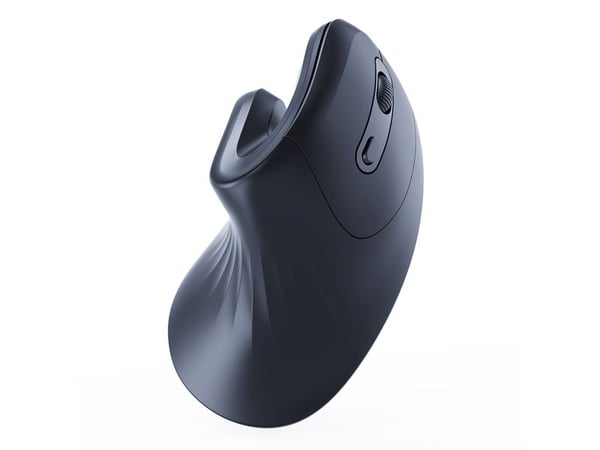 Gembird - Vertikal mus - ergonomisk - høyrehendt - optisk - 6 knapper - trådløs - 2.4 GHz - USB trådløs mottaker - svart