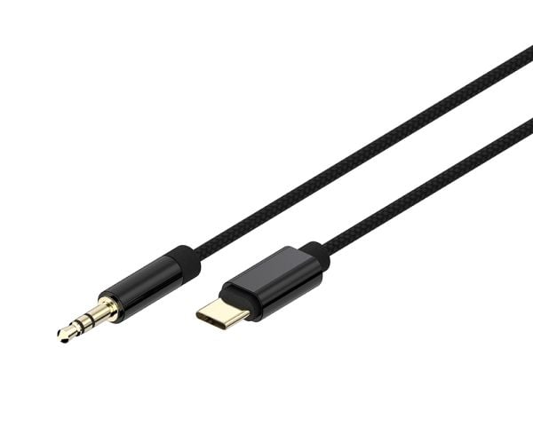 Cablexpert - Lydkabel - USB-C hann til minijakk hann - 1.5 m - svart - flettet