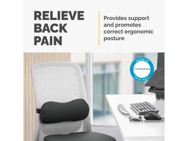 Fellowes Breyta Lumbar Cushion Back Support For Office Chair Black - 100119853