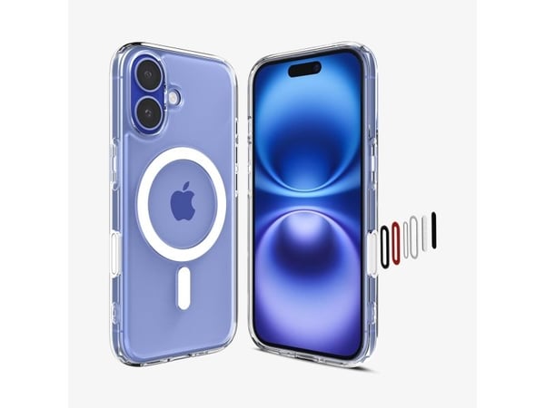 Spigen Ultra Hybrid T (MagFit + Camera Control), Etui, Apple, iPhone 16, 15,5 cm (6.1"), Gjennomsiktig, Hvit