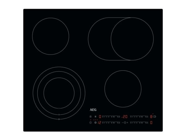 AEG HK654070IB - Keramisk komfyrtopp - 4 plater - Nisje - bredde: 56 cm - dybde: 49 cm - uten ramme - svart