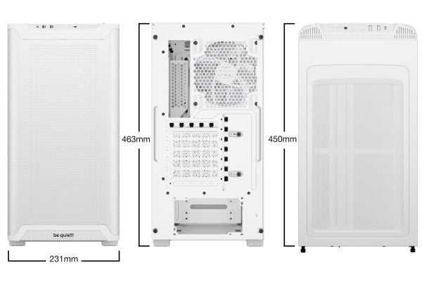 be quiet! Pure Base 501 LX - Midi-tårn - ATX - sidepanel med vindu (herdet glass) - ingen strømforsyning (ATX / PS/2) - hvit - USB/lyd