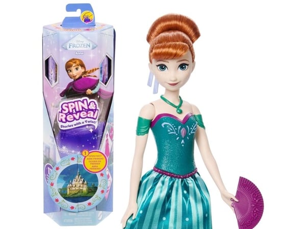 Disney Frozen SPIN & REVEAL Anna, Motedukke, Hunkjønn, 3 år, Jente, 320 mm, 150 g