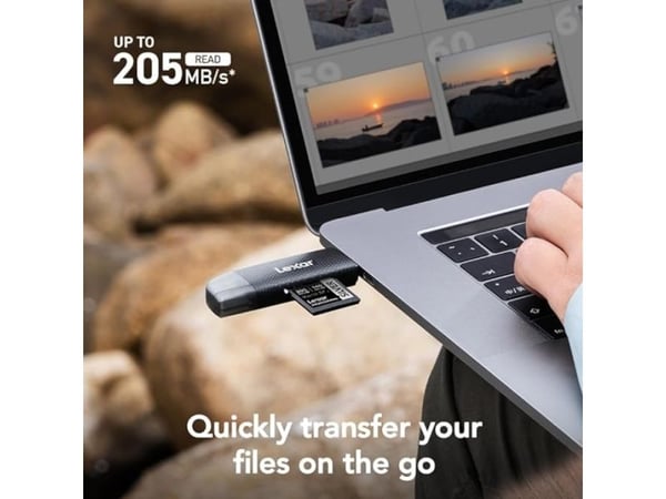 Lexar - Kortleser (microSD, microSDHC, microSDXC, microSD UHS-I) - USB 2.0