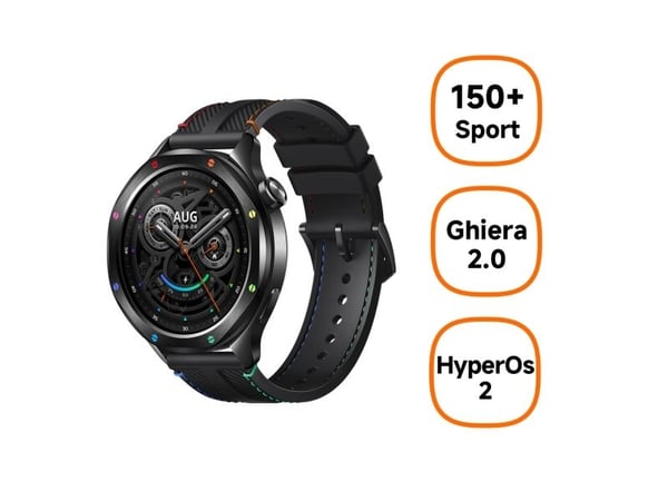 Xiaomi Watch S4 - Smartklokke med stropp - fluororubber, nylon - regnbue - håndleddstørrelse: 135-210 mm - display 1.43" - Bluetooth, NFC - 44.5 g