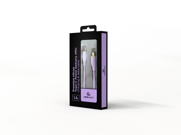 Cablexpert Premium - USB-kabel - USB-C (hann) til USB-C (hann) - USB 2.0 - 3 A - 1.5 m - formstøpt, Power Delivery-støtte, data & lading - fiolett