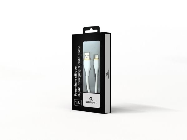 Gembird CC-USB2S-AM8PM-1.5M-W, 1,5 m, USB A, USB 2.0, 480 Gbit/s, Valkoinen