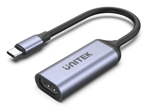 Unitek - Adapterkabel - USB-C hann til HDMI hunn - 15 cm - romgrå - 8K 60Hz støtte, DSC 1.2 support