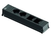 Bachmann 916.0601, 0,1 m, Muovi, Musta, 2 AC-pistorasia(a), 1 kpl