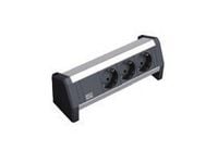Bachmann DESK 1, Musta, Harmaa, 3 AC-pistorasia(a), 230 V, 16 A