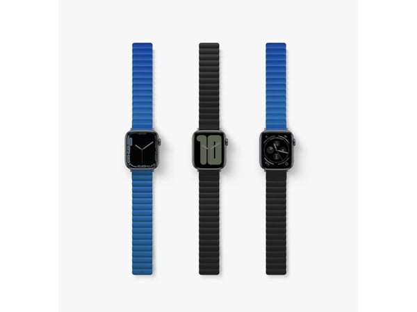 Uniq Revix, Rem, SmartWatch, Svart, Blå, Apple, Apple Watch 42/41/40mm, Silikon, Rustfritt stål