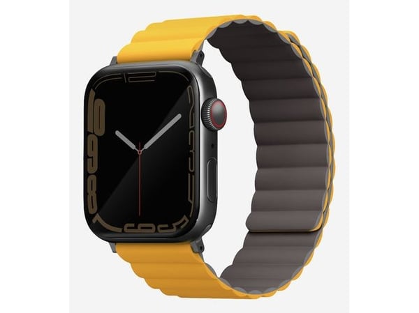 Uniq Revix, Rannekello, SmartWatch, Khaki, Keltainen, Apple, Apple Watch 49/46/45/44mm, silikoni, ruostumaton teräs
