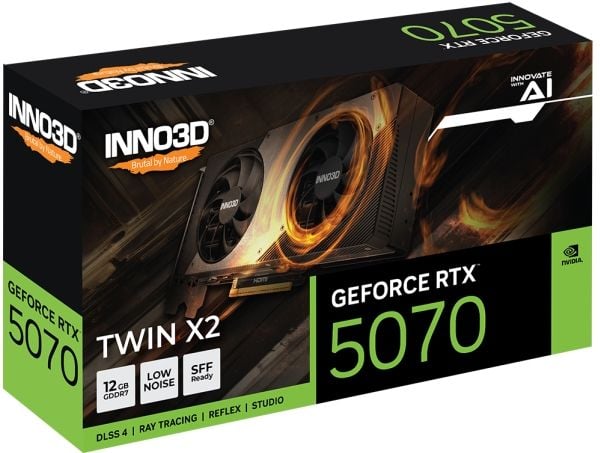 Inno3D Geforce RTX 5070 TWIN X2 - Grafikkort - GeForce RTX 5070 - 12 GB GDDR7 - PCI Express 5.0 - HDMI, 3 x DisplayPort