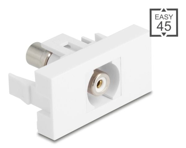 Delock - Easy 45 - trykklåsmodul - RCA - 1 gang - hvit