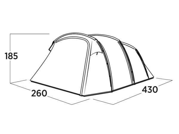 Easy Camp Hamra 4, Camping, Hard ramme, Tunell Telt, 4 person(er), 12 kg, Blå