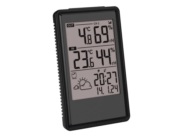 TFA-Dostmann Etna, Sort, Inne hygrometer, Inne Termometer, Utendørs Fuktighetsmåler, Utendørs Barometer, Hygrometer, Termometer, Hygrometer, Termom...