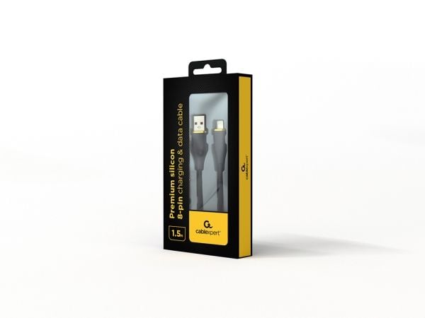 Cablexpert Premium - Lightning-kaapeli - USB han til Lightning han - 1,5 m - sort - data og opladning, formet
