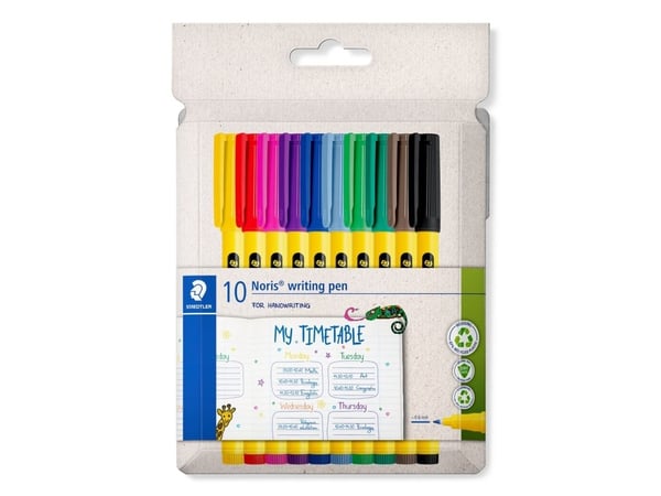 Staedtler Noris 307, Flerfarget, Gult, 0,6 mm, Polypropylen (PP), Rund, Vann-basert blekk