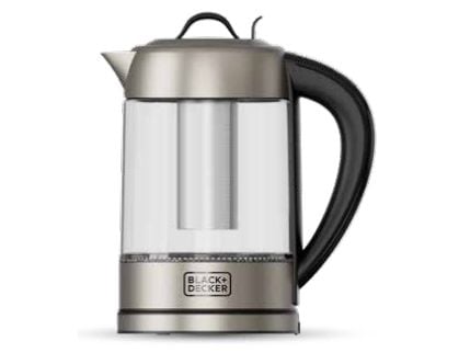 Black & Decker BXKE2205E, 1,7 l, 2200 W, Sort, Rustfritt stål, Gjennomsiktig, Justerbar termostat, Vannivåindikator, Trådløs