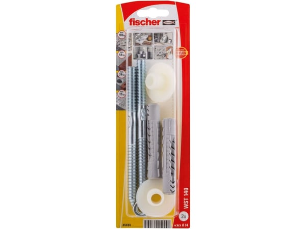 Fischer 45494, Skrue- og veggpluggsett, Murstein, Betong, 2 stykker, Blister