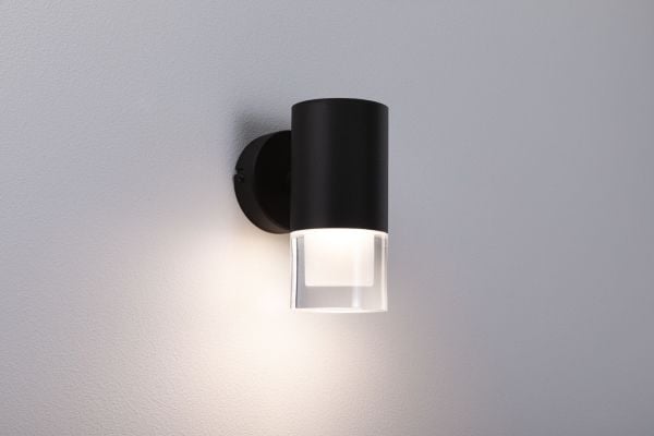 Paulmann Kame, Ytmonterad, Cylinder, 1 lampor, 3000 K, IP44, Svart