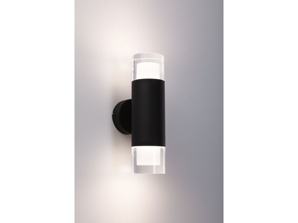 Paulmann Kame, Ytmonterad, Cylinder, 2 lampor, 3000 K, IP44, Svart