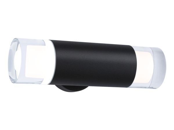 Paulmann Kame, Ytmonterad, Cylinder, 2 lampor, 3000 K, IP44, Svart