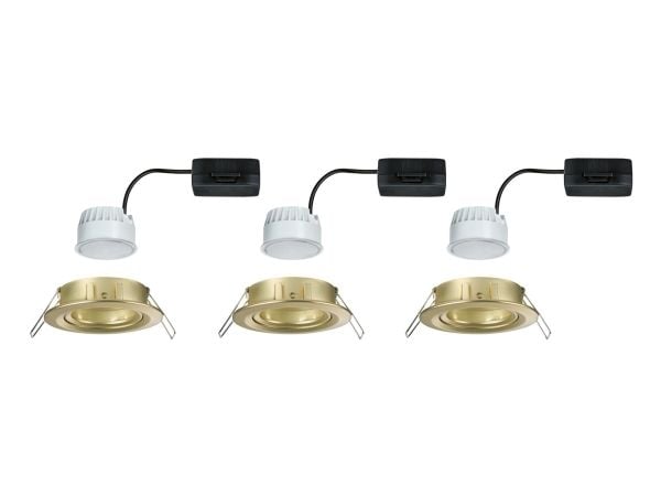 Paulmann Nova Coin, Innsunket spotlight, 3 ampuller, LED, 2700 K, 470 lm, Gull