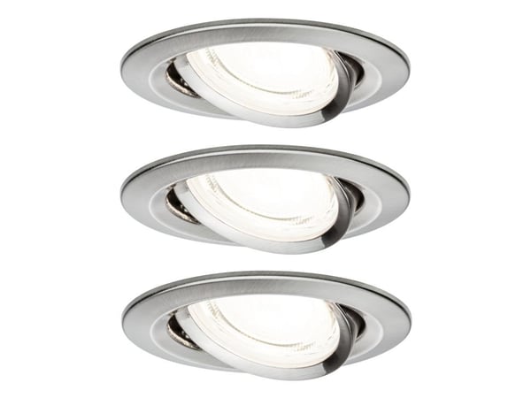 Paulmann Nova Coin, Syvennysspottivalo, 3 lamppu(a), LED, 505 lm, 230 V, Harjattu rauta