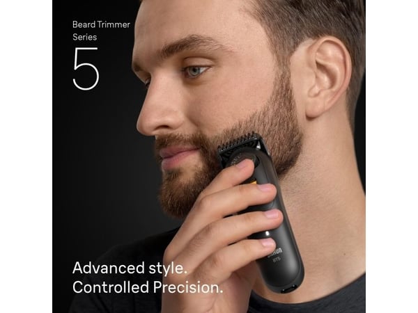 Braun BeardTrimmer 5 BT5560, Vaskbar, Batteri, Sort