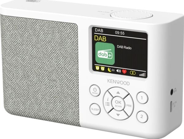 KENWOOD CR-M33DAB Bærbar DAB+ Radio, Bluetooth, integrert batteri, hvit