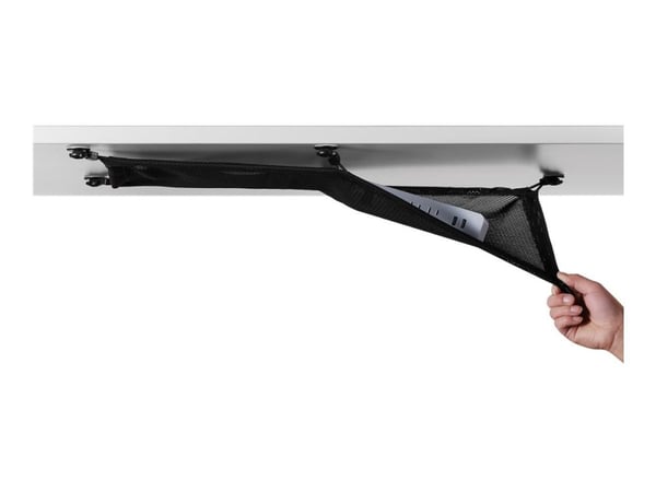 DELTACO - Nettverks kabelhåndtering - 34 x 69 cm - monterbar under skrivebord - svart