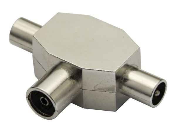 DELTACO - Fordeler for TV - 2-way, fully shielded - sølv