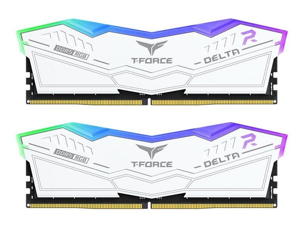 T-Force DELTA RGB - DDR5 - sats - 32 GB: 2 x 16 GB - DIMM 288-pin - 3000 MHz / PC5-48000 - CL30 - 1.35 V - ej buffrad - on-die ECC - vit
