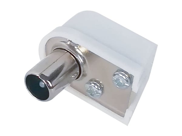 DELTACO - Antennekontakt - IEC connector (9.52mm) hann vinklet til uisolert tråd - koaksial - hvit