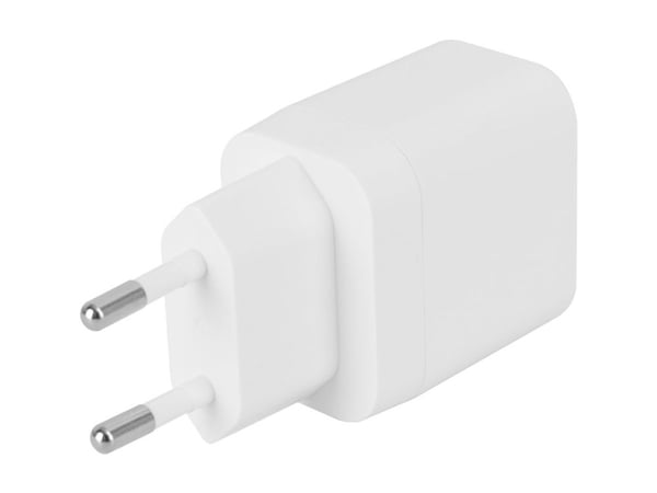USB-C seinälaturi DELTACO, 1x USB-C PD, 20 W, valkoinen / USBC-AC152 / 1903151