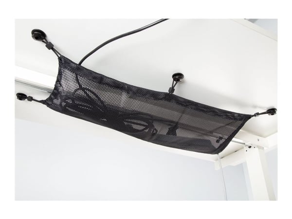 DELTACO - Nettverks kabelhåndtering - 34 x 69 cm - monterbar under skrivebord - svart