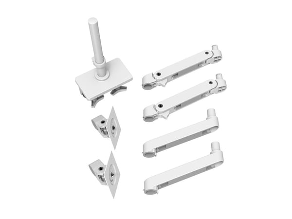 Ergotron LX Pro - Monteringssett (dobbel stablearm) - for 2 LCD-skjermer - aluminium - hvit - skjermstørrelse: inntil 24" - skrivebordsmonterbar