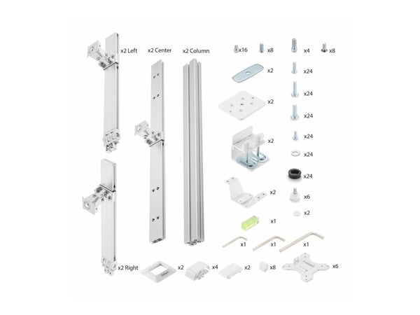 Startech Six-Monitor Desk Mount w/ Crossbar, Up To 32" Screens/17.6lb - Monteringssett - for 6 LCD-skjermer - kolonne, dual - plastikk, stål - hvit...