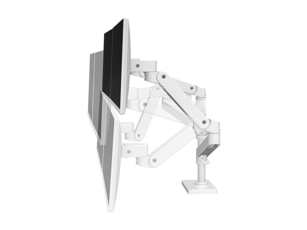 Ergotron LX Pro - Monteringssett (dobbel stablearm) - for 2 LCD-skjermer - aluminium - hvit - skjermstørrelse: inntil 24" - skrivebordsmonterbar