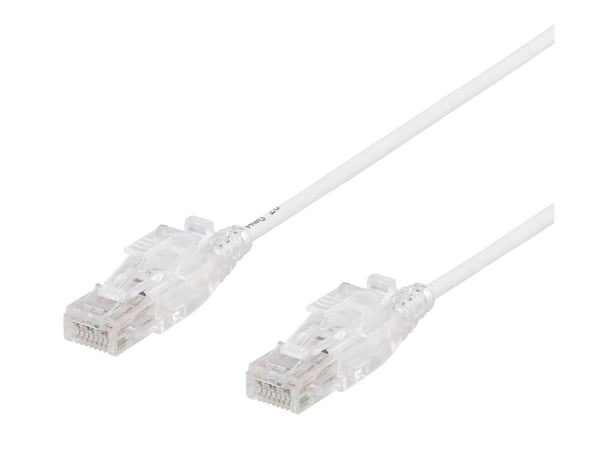 DELTACO - Koblingskabel - RJ-45 (hann) til RJ-45 (hann) - 1 m - UTP - CAT 6a - hvit