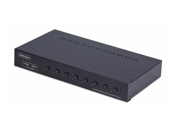Startech 8-Port DisplayPort KVM Switch w/1U Rack Mount Kit, 4K 60Hz - KVM-svitsj - 8 x KVM port(s) - 1 lokalbruker - stasjonær - TAA-samsvar
