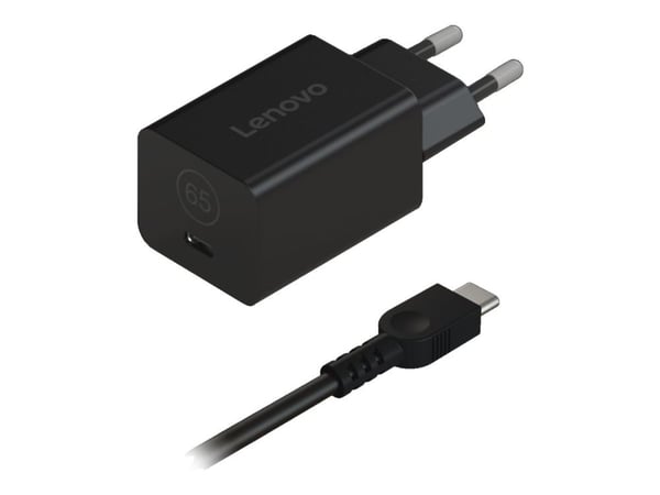 Lenovo Nano - Strømadapter - GaN - 65 watt (USB-C) - svart - Europa