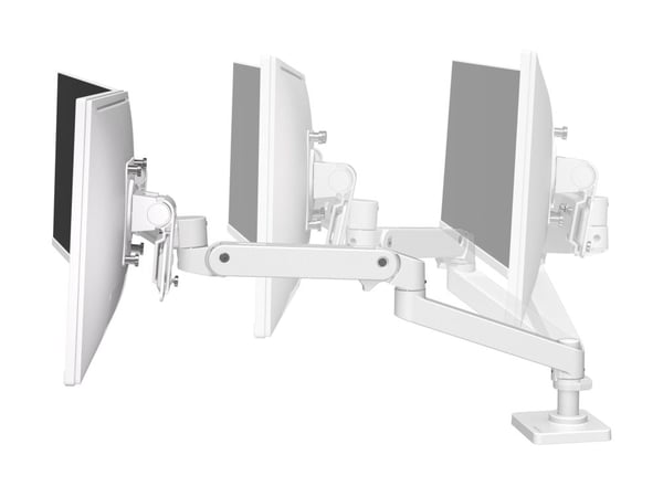 Ergotron LX Pro - Monteringssett (dobbel direktearm) - for 2 LCD-skjermer - aluminium - hvit - skjermstørrelse: inntil 27" - skrivebordsmonterbar