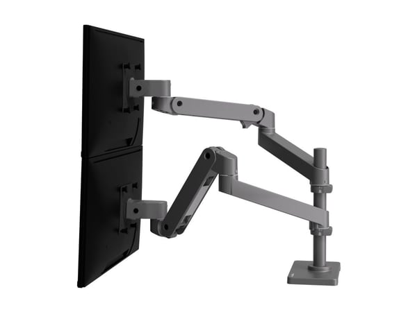 Ergotron LX Pro - Monteringssats (dubbel staplingsarm) - modulär - för 2 LCD-bildskärmar - aluminium - mörkgrå - skärmstorlek: upp till 27 tum - di...