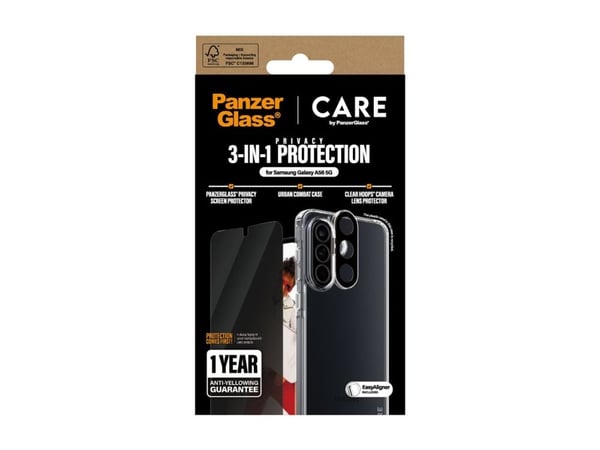 CARE by PanzerGlass Urban Combat - 3-i-1 personvernsbeskyttelsespakke - baksidedeksel for mobiltelefon - 100 % resirkulert termoplastisk polyuretan...