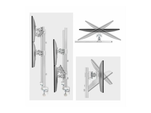 Startech Six-Monitor Desk Mount w/ Crossbar, Up To 32" Screens/17.6lb - Monteringssett - for 6 LCD-skjermer - kolonne, dual - plastikk, stål - hvit...